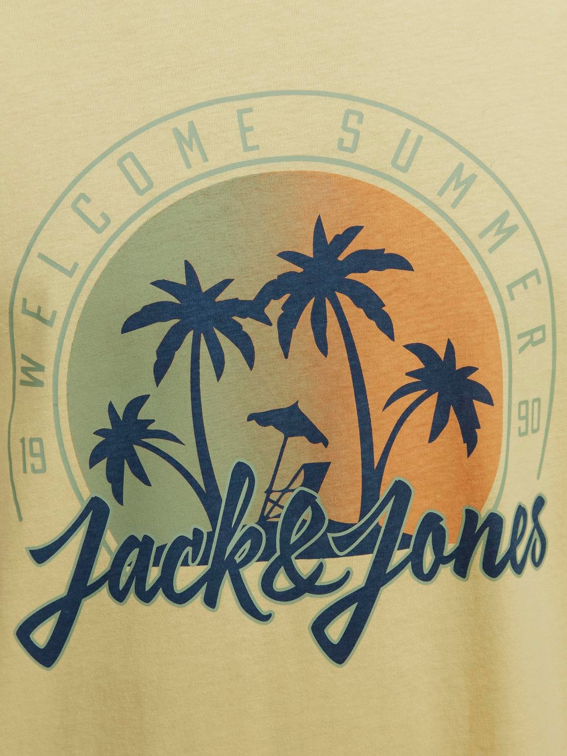 Jack & Jones Printet Crew neck T-shirt -French Vanilla - 12249266
