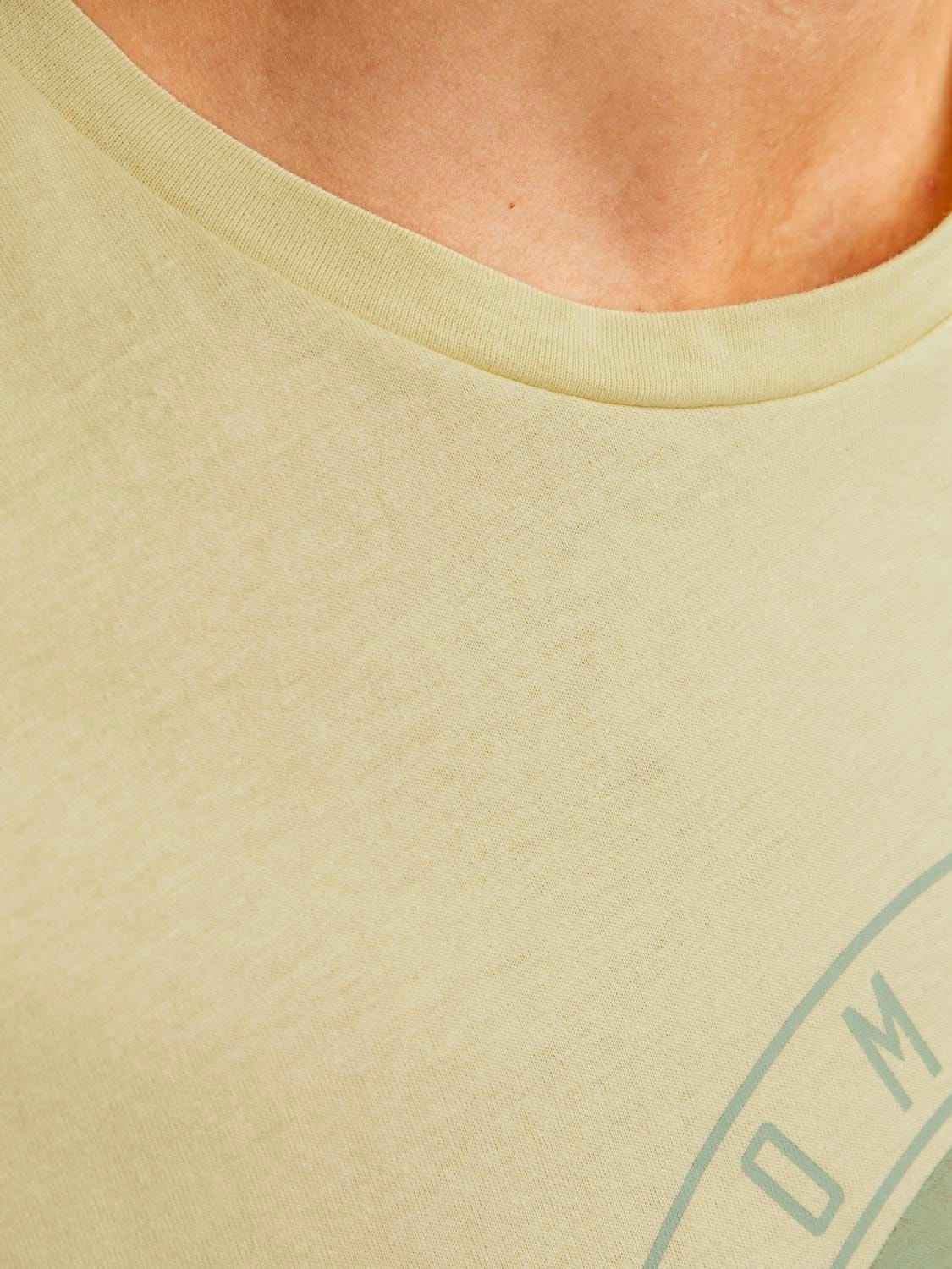 Jack & Jones Painettu Pyöreä pääntie T-paita -French Vanilla - 12249266