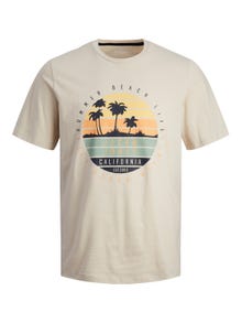 Jack & Jones Gedrukt Ronde hals T-shirt -Moonbeam - 12249266