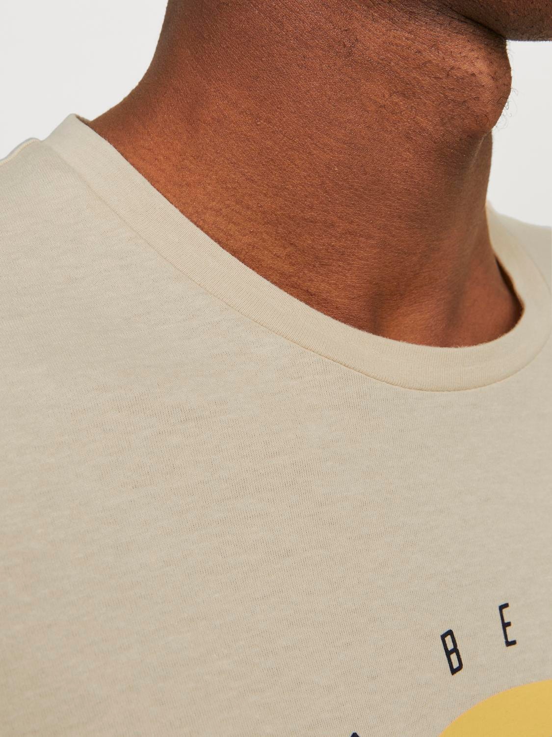 Jack & Jones Nadruk Okrągły dekolt T-shirt -Moonbeam - 12249266