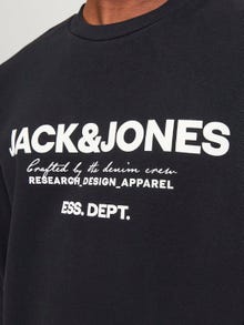 Jack & Jones Logo Crewn Neck Sweatshirt -Black - 12249273