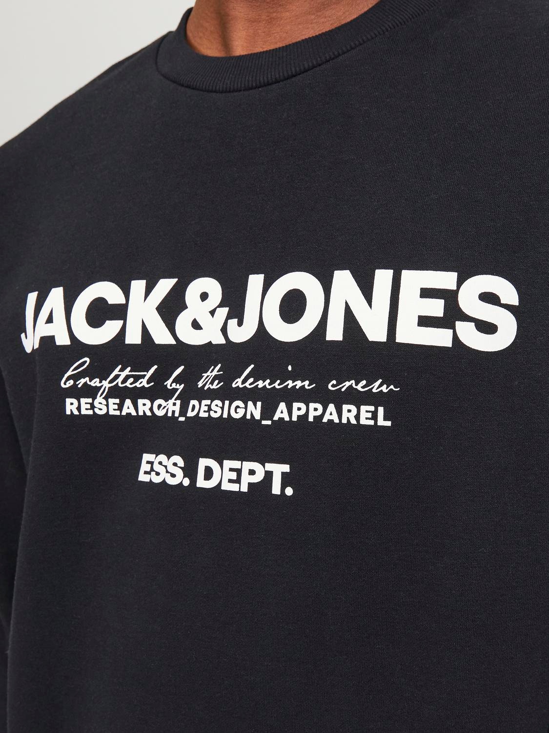 Jack & Jones Logo Crewn Neck Sweatshirt -Black - 12249273