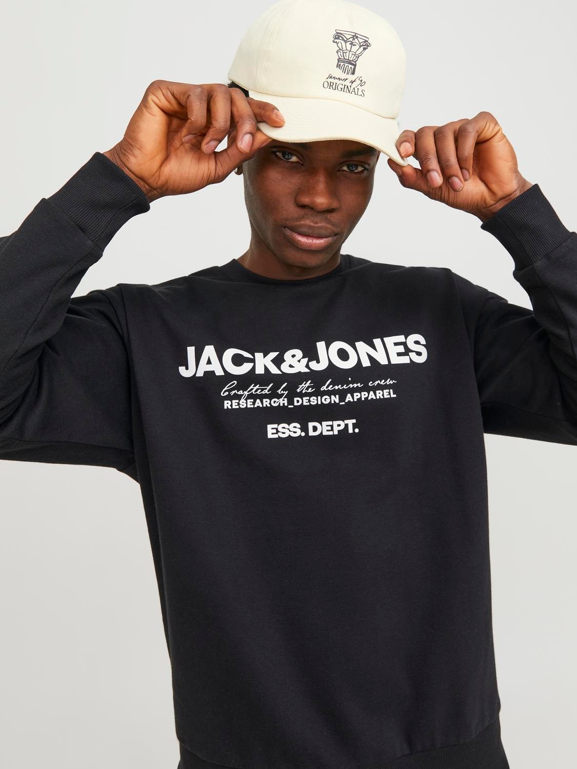 Jack & Jones Logo Crewn Neck Sweatshirt -Black - 12249273