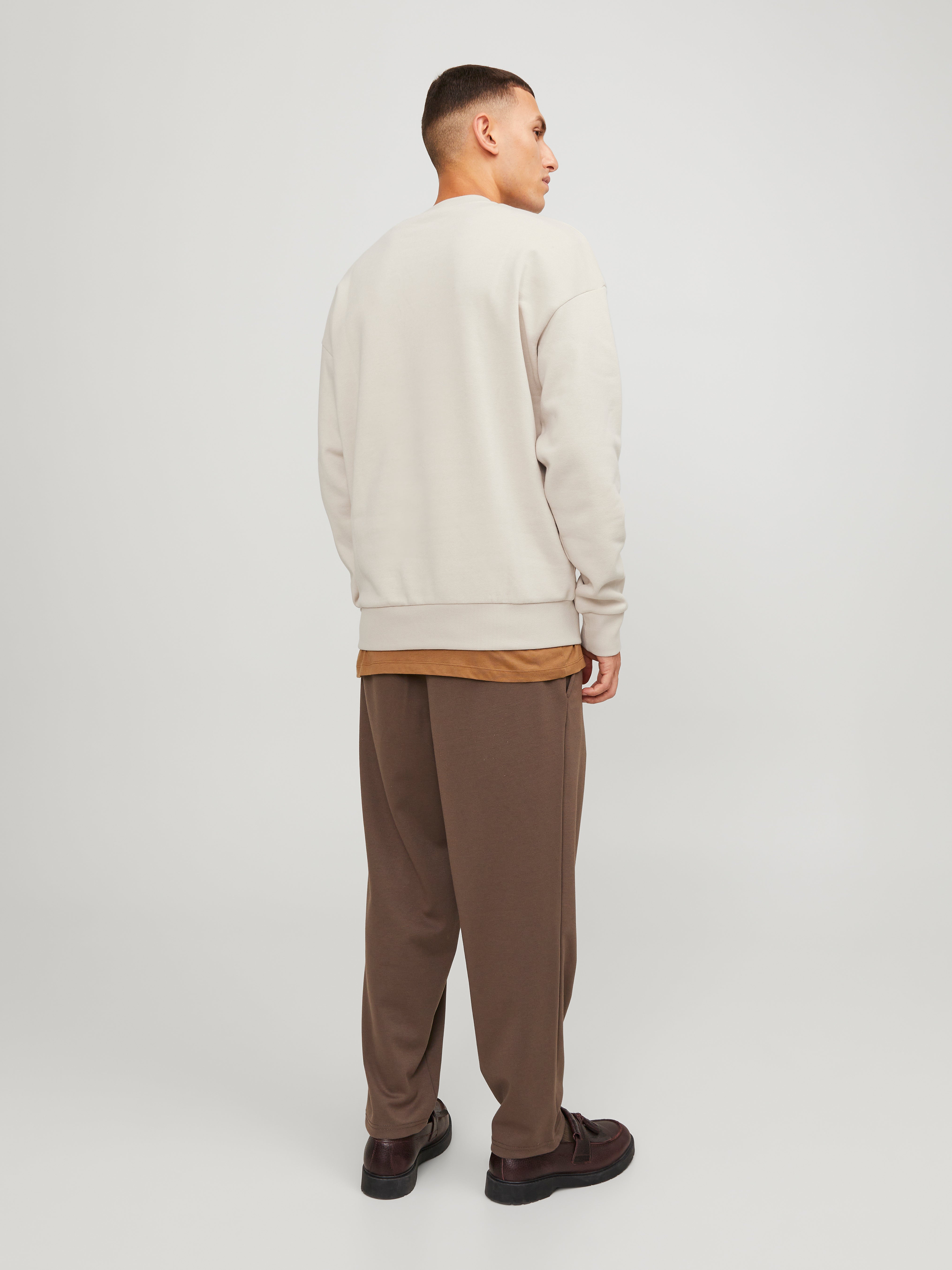 Logo Crewn Neck Sweatshirt | Beige | Jack & Jones®