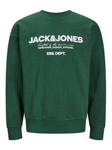 Jack & Jones Logo Mikina s kulatým výstřihem -Dark Green - 12249273