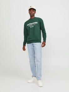 Jack & Jones Logo Crewn Neck Sweatshirt -Dark Green - 12249273