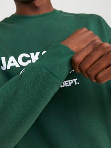 Jack & Jones Logo Crewn Neck Sweatshirt -Dark Green - 12249273