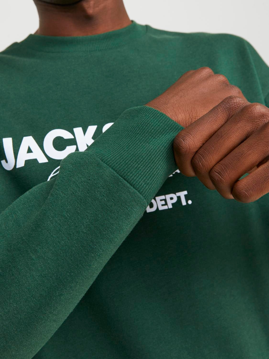 Jack & Jones Logo Meeskonnakaelusega higistamissärk -Dark Green - 12249273