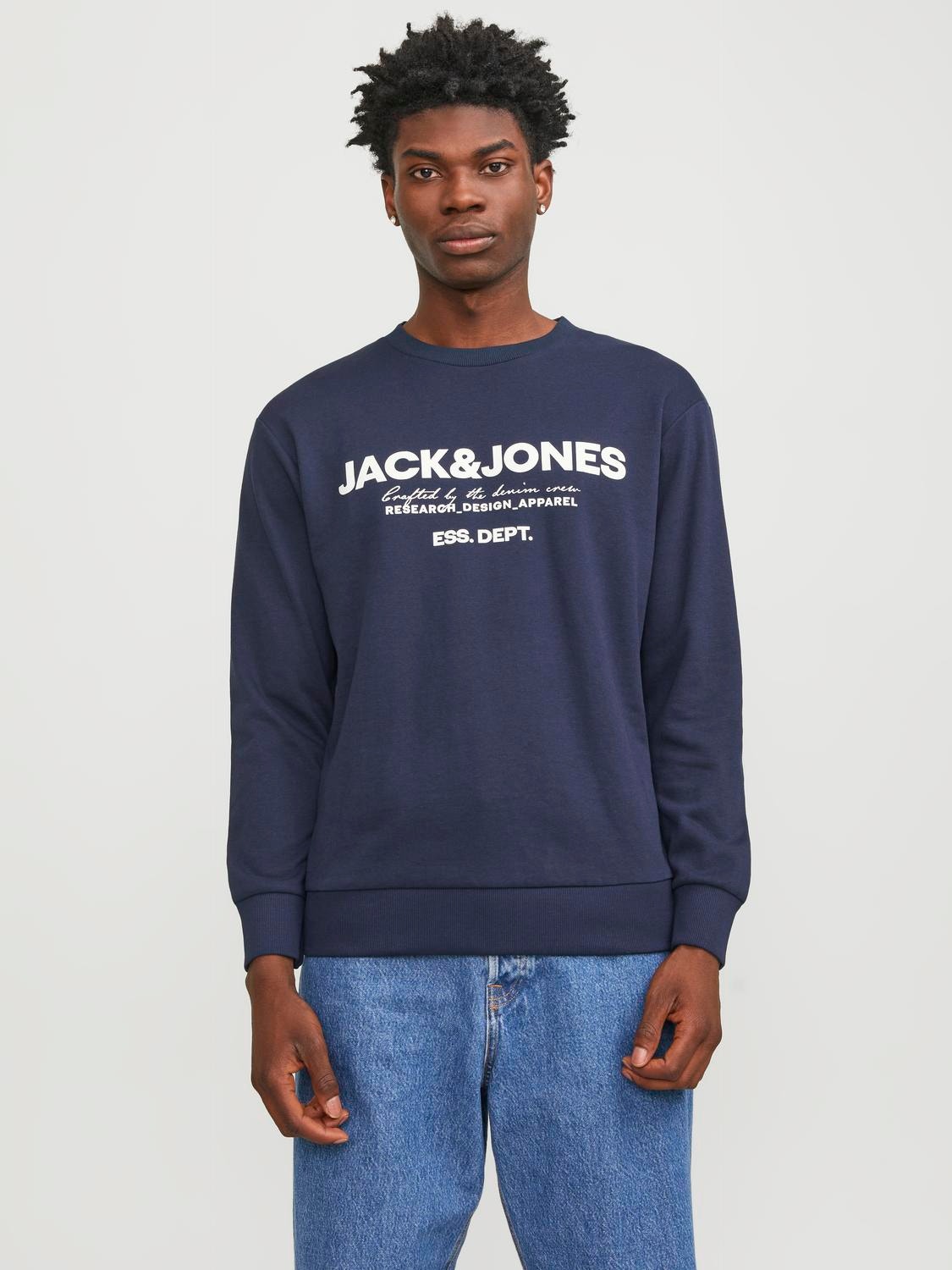 Jack & Jones Logo Genser med rund hals -Navy Blazer - 12249273