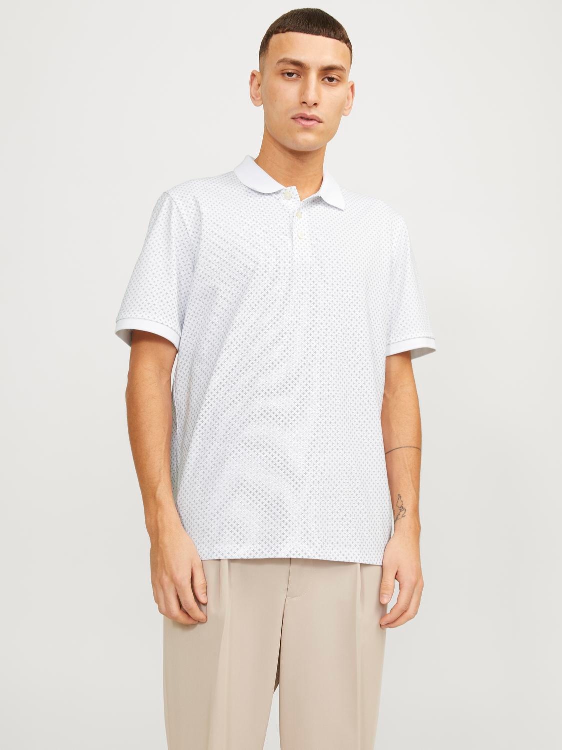 Jack & Jones Gładki Polo T-shirt -White - 12249286