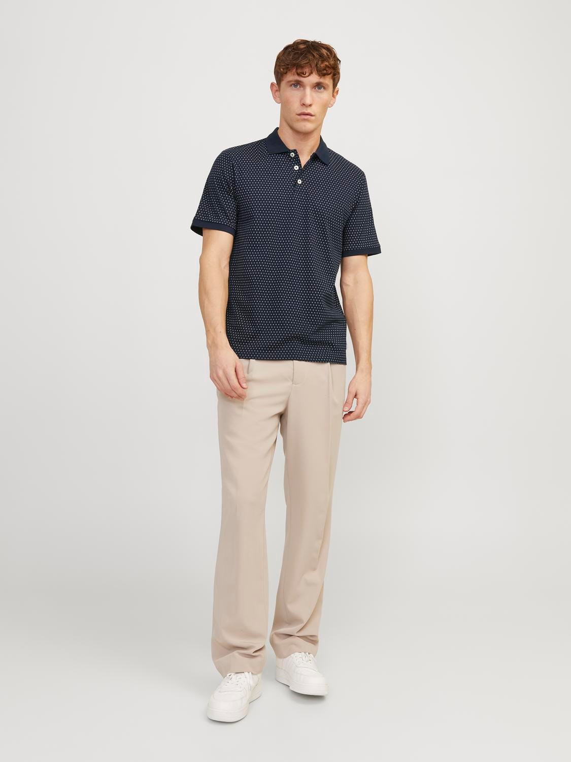 Jack & Jones Enfärgat Polo T-shirt -Navy Blazer - 12249286