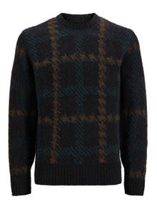 Jack & Jones All Over Print Crewneck Stickad tröja -Black Onyx - 12249290