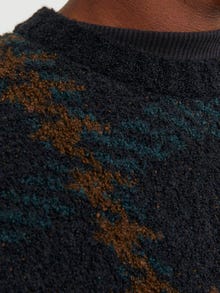 Jack & Jones Viso audinio raštas Apatinis megztinis -Black Onyx - 12249290