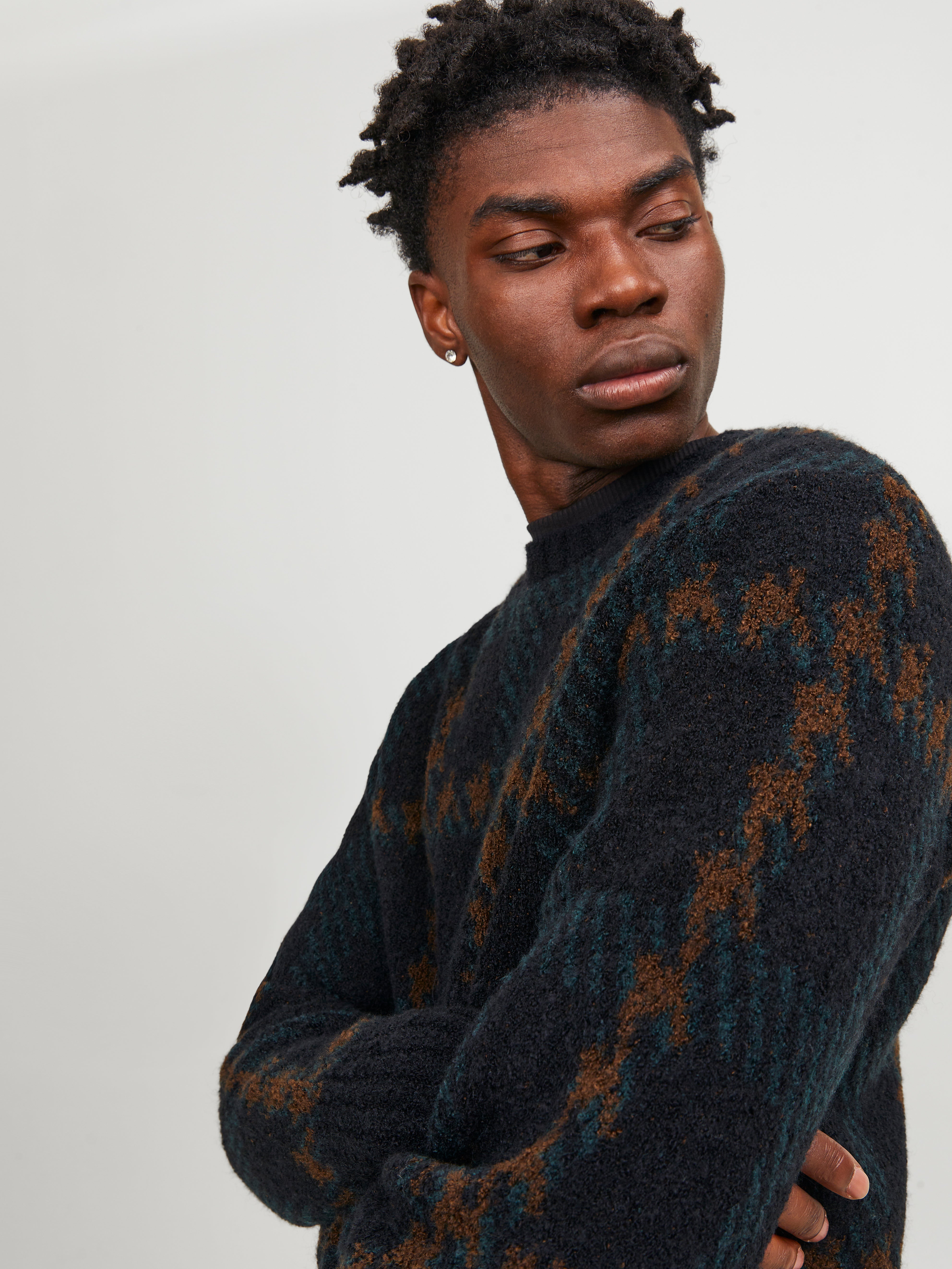 Jack & Jones All Over Print Crew Neck Jumper - 12249290