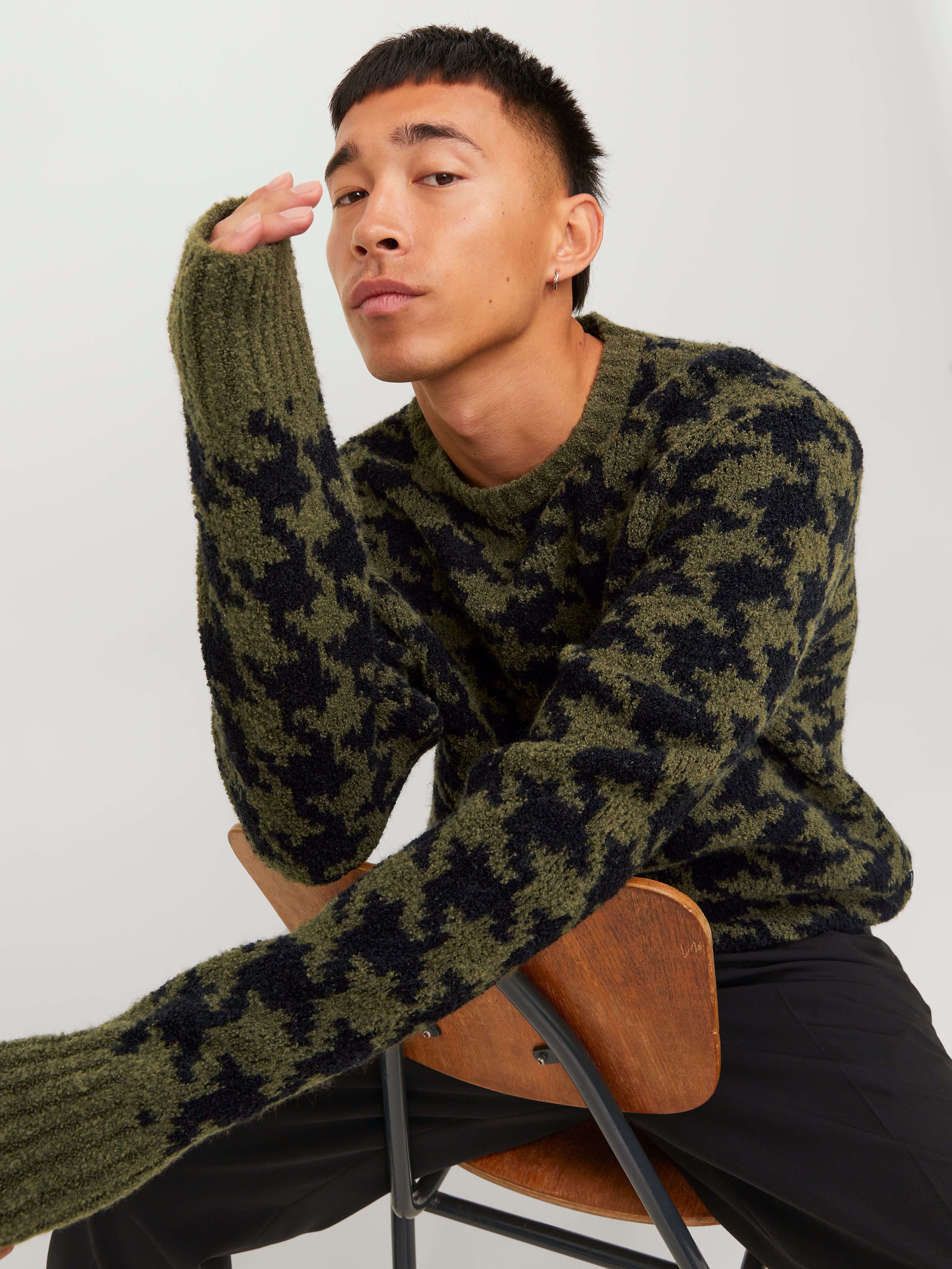 Jack & Jones All Over Print Crew Neck Jumper - 12249290