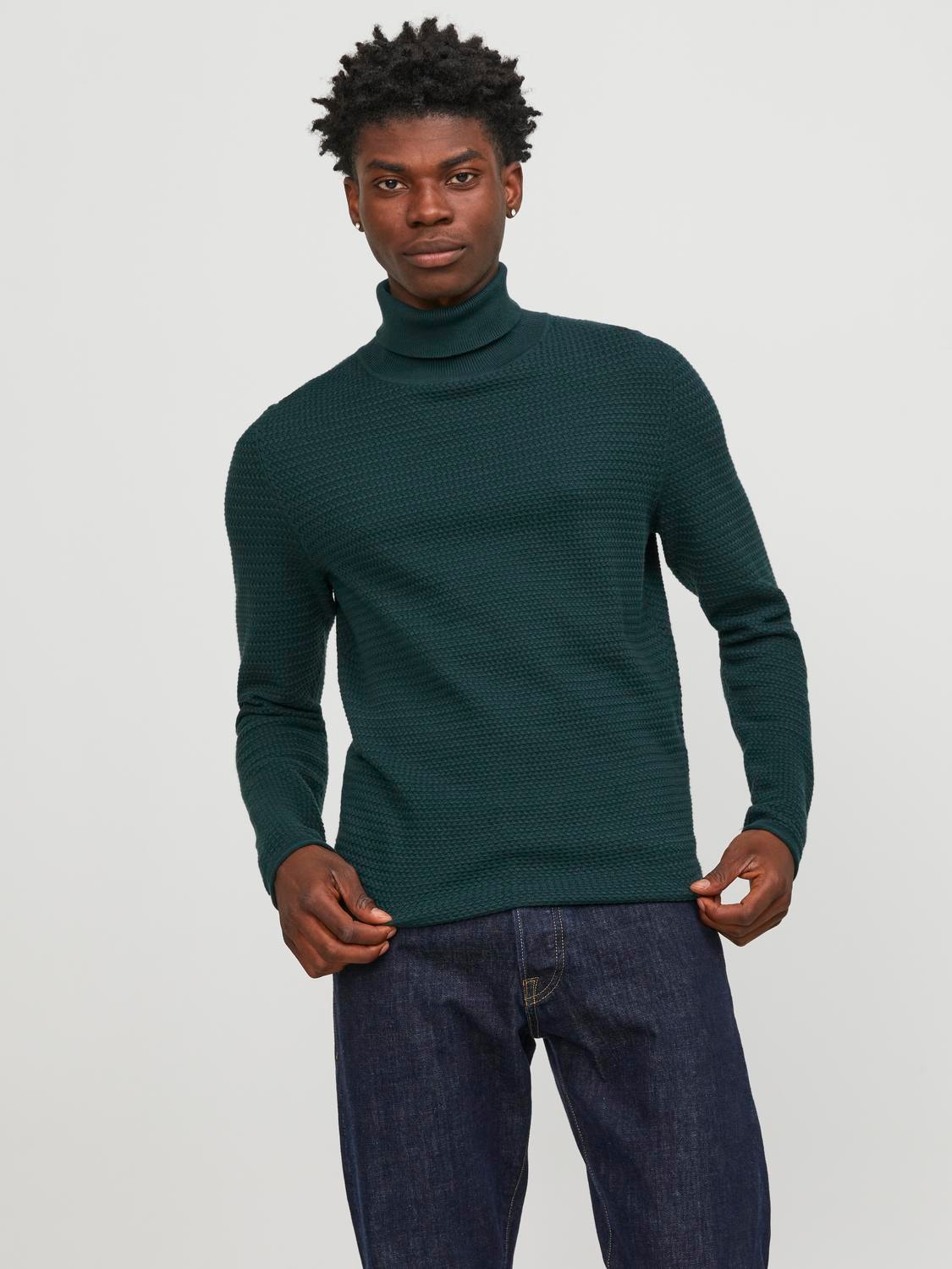 Jack & Jones Enfärgat Rullkrage -Green Gables - 12249307