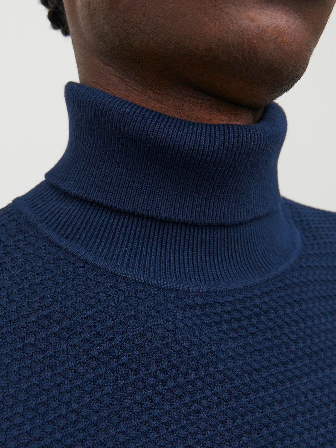 Jack & Jones Plain Turtleneck -Maritime Blue - 12249307