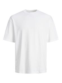 Jack & Jones Gładki Okrągły dekolt T-shirt -White - 12249319