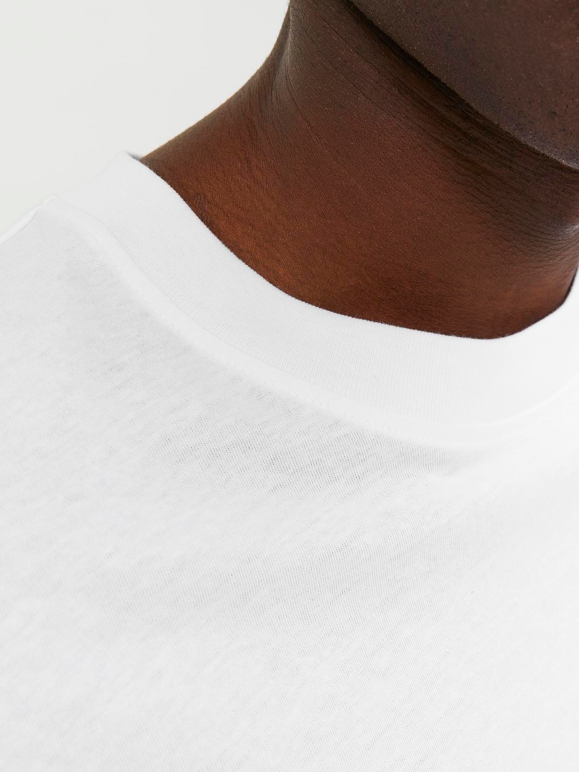 Jack & Jones Gładki Okrągły dekolt T-shirt -White - 12249319