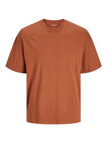 Jack & Jones Enfärgat Rundringning T-shirt -Mocha Bisque - 12249319