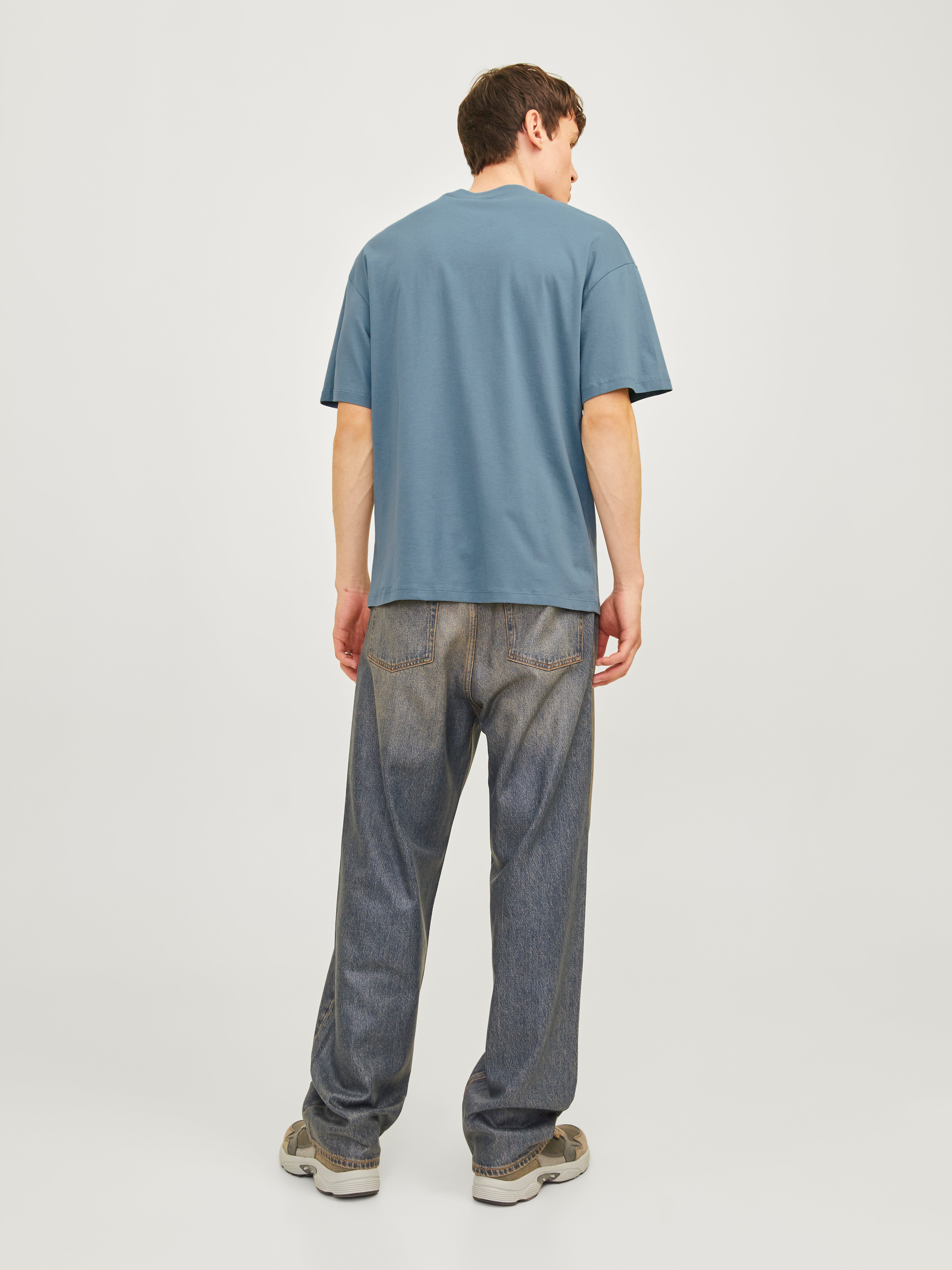 Einfarbig Rundhals T-shirt | Mittelblau | Jack & Jones® 