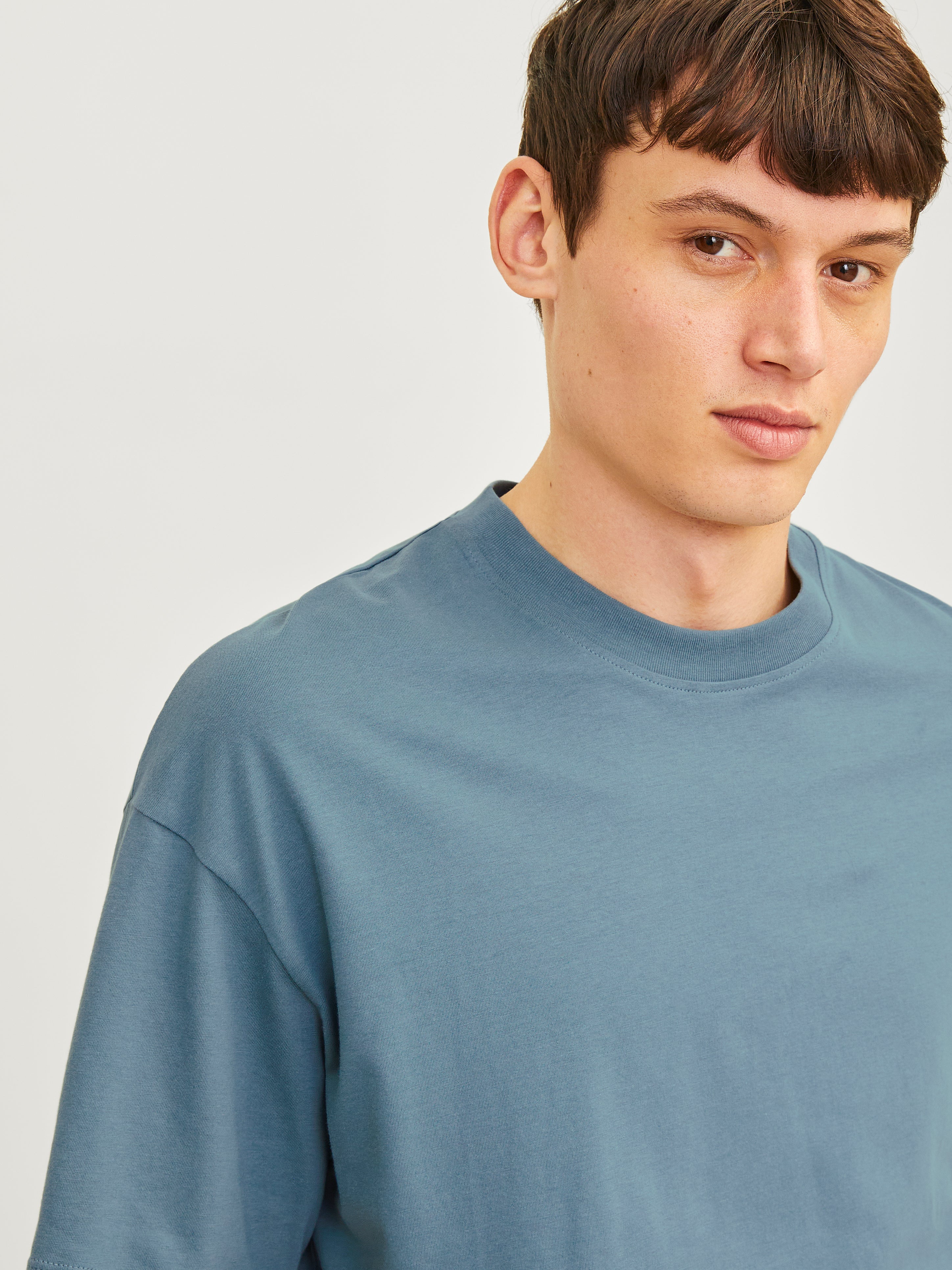 Einfarbig Rundhals T-shirt | Mittelblau | Jack & Jones® 