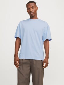 Jack & Jones Yksivärinen O-pääntie T-paita -Chambray Blue - 12249319