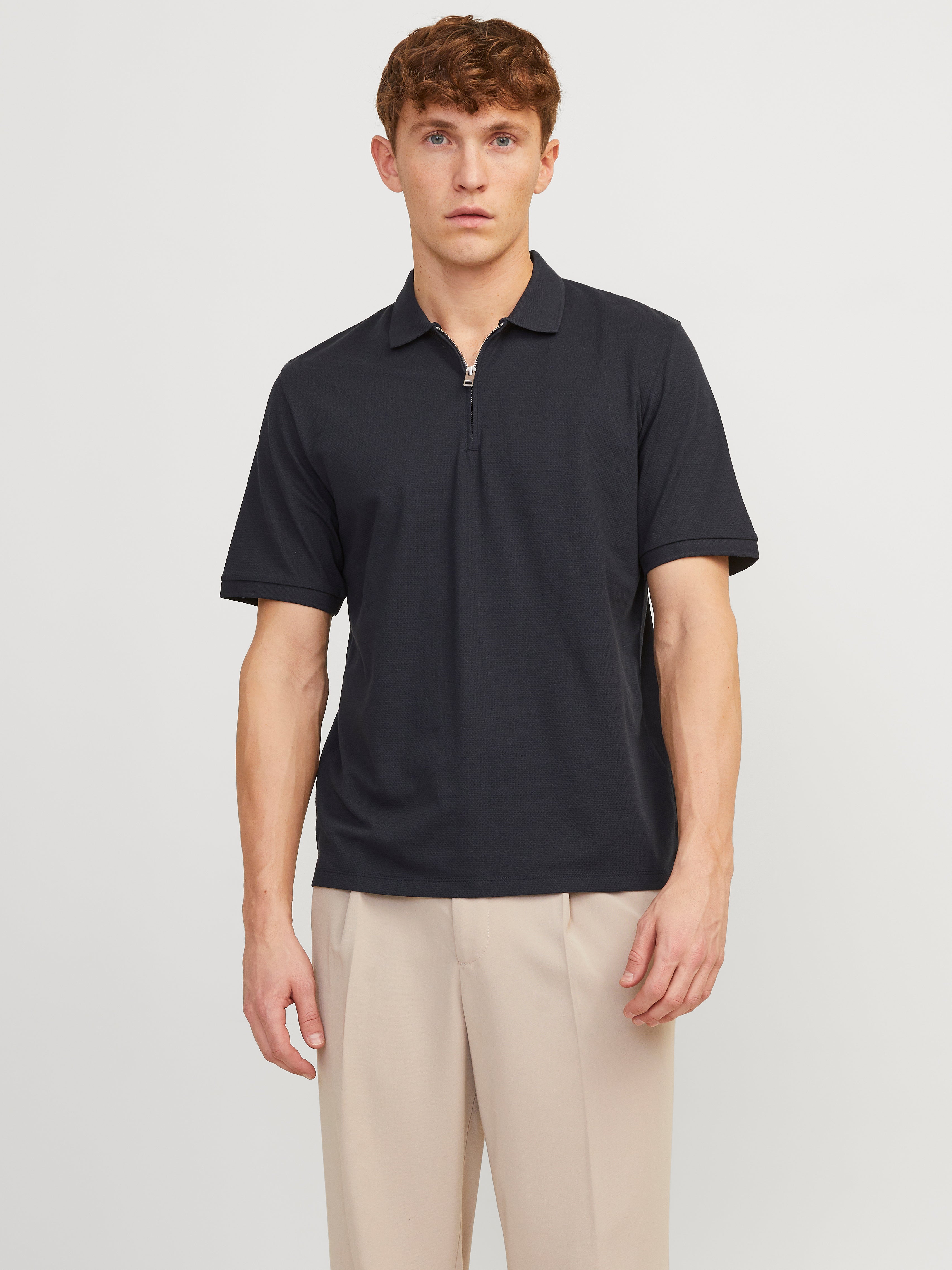 Einfarbig Hemdkragen Poloshirt