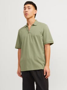 Jack & Jones Enfärgat Polo T-shirt -Oil Green - 12249324