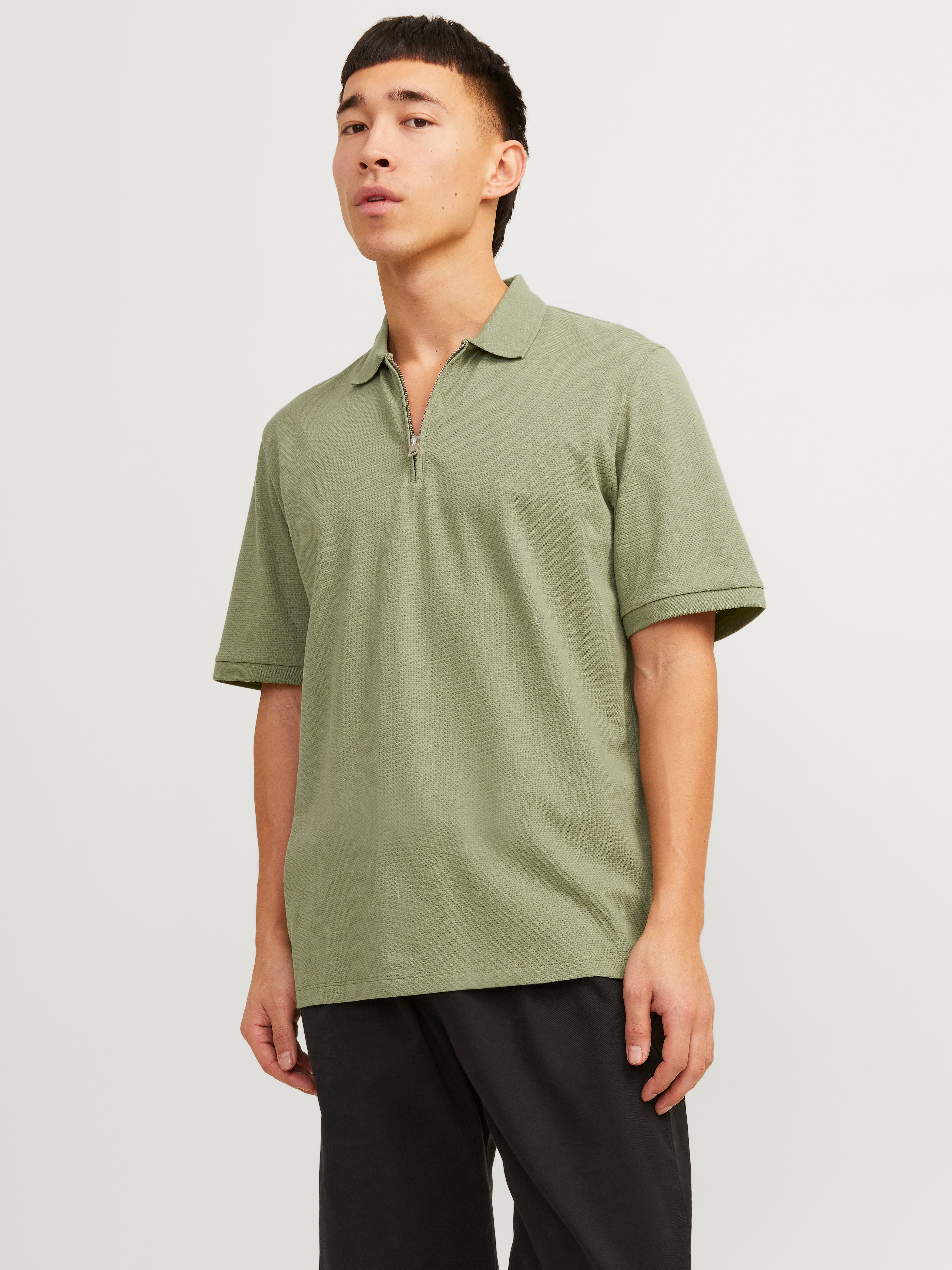 Einfarbig Hemdkragen Poloshirt