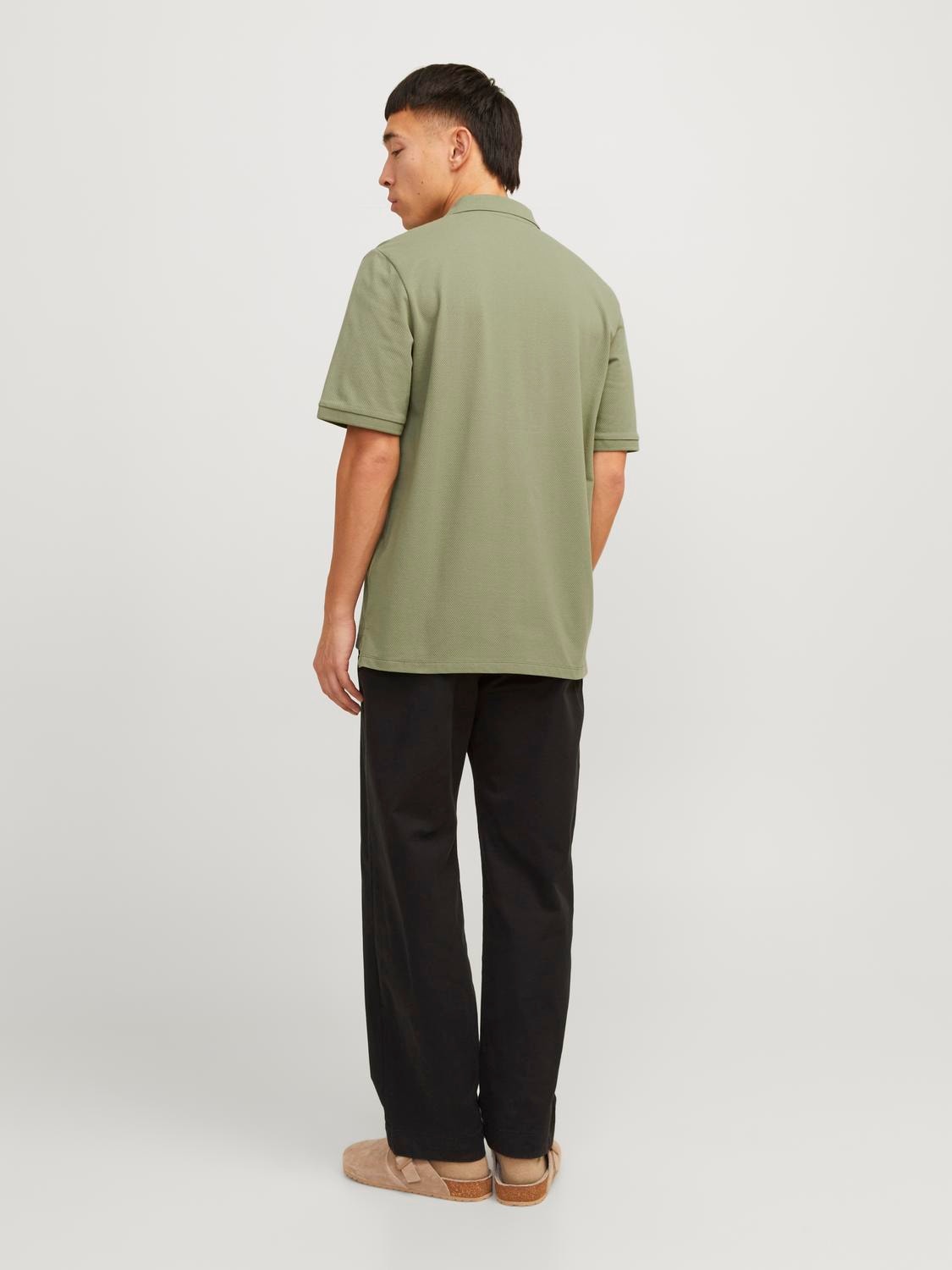 Jack & Jones Einfarbig Polo T-shirt -Oil Green - 12249324