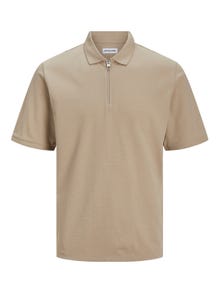 Jack & Jones Einfarbig Polo T-shirt -Crockery - 12249324
