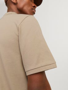 Jack & Jones Einfarbig Polo T-shirt -Crockery - 12249324