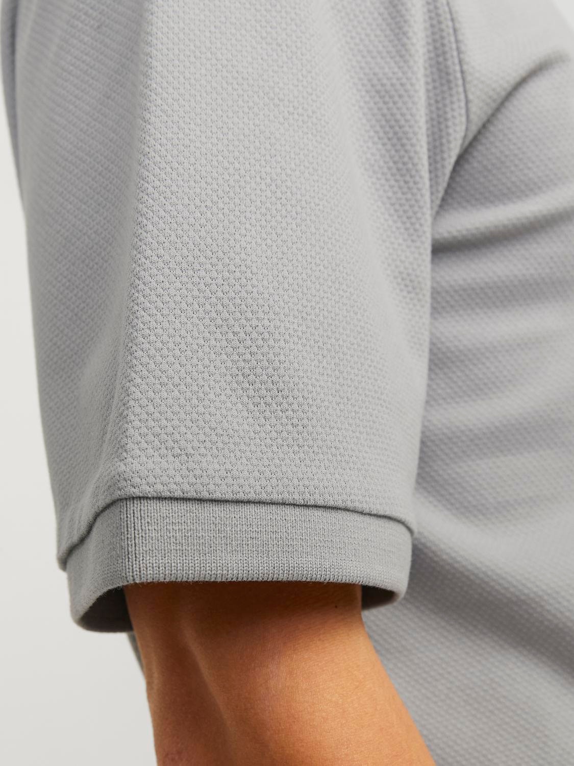 Jack & Jones Enfärgat Polo T-shirt -Ultimate Grey - 12249324