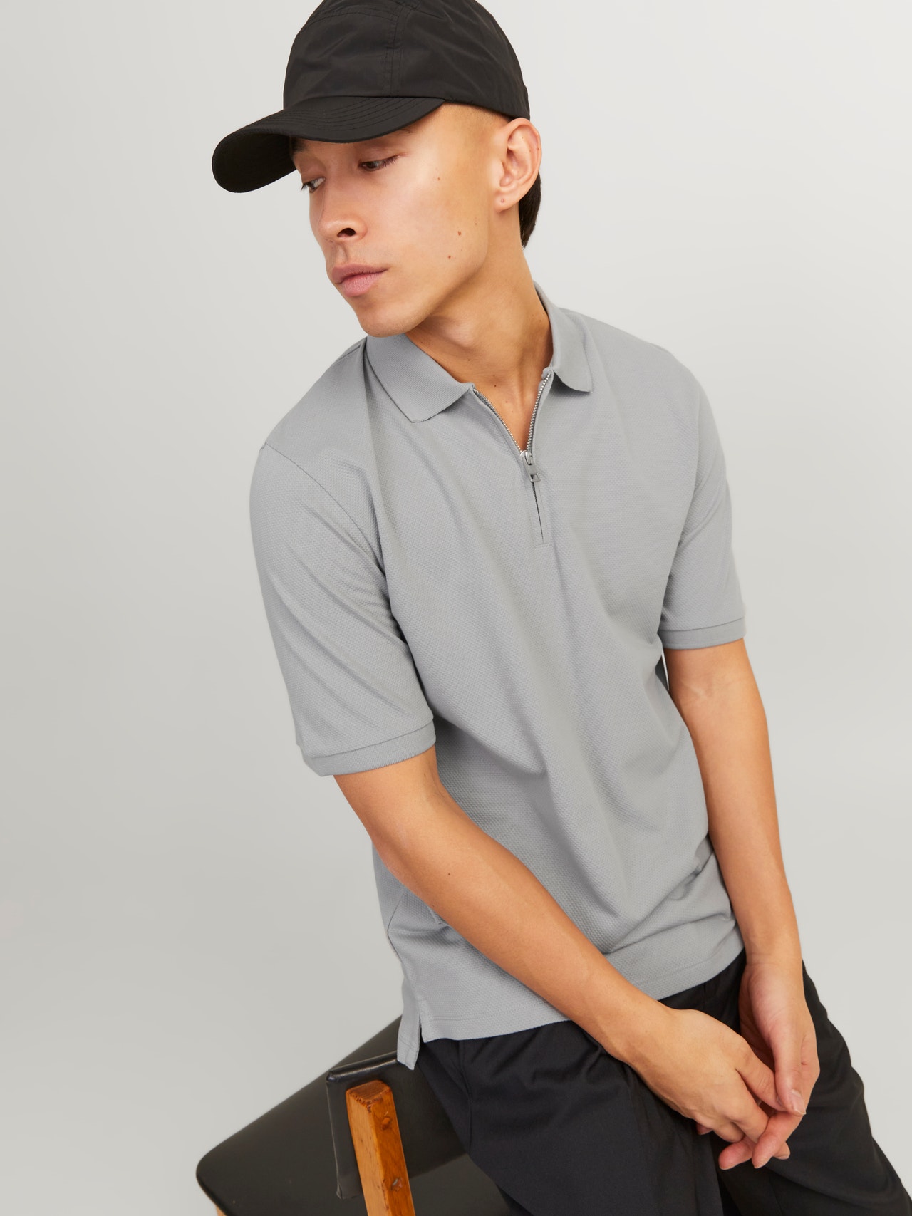 Jack & Jones Plain Polo T-shirt -Ultimate Grey - 12249324