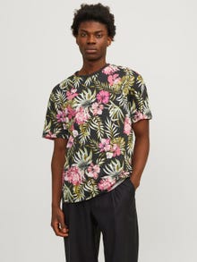 Jack & Jones T-shirt All Over Print Col rond -Pink Nectar - 12249329