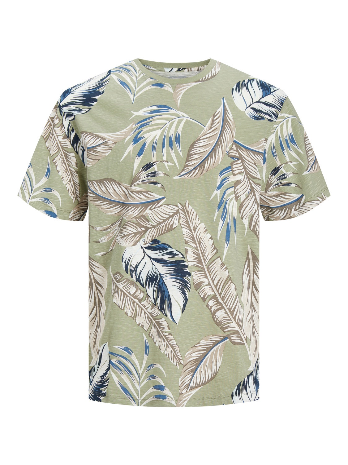 Jack & Jones All Over Print Crew neck T-shirt -Oil Green - 12249329