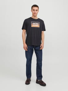 Jack & Jones Logo Kruhový výstřih Tričko -Dark Navy - 12249331