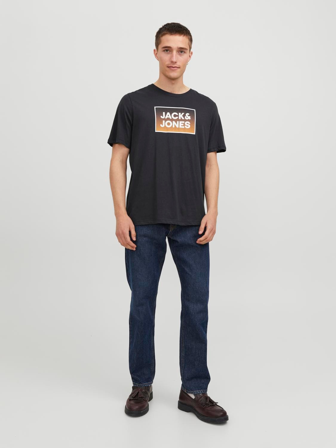 Jack & Jones Logo Kruhový výstřih Tričko -Dark Navy - 12249331