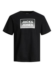 Jack & Jones Logo Ümmargune kaelus T-särk -Black - 12249331