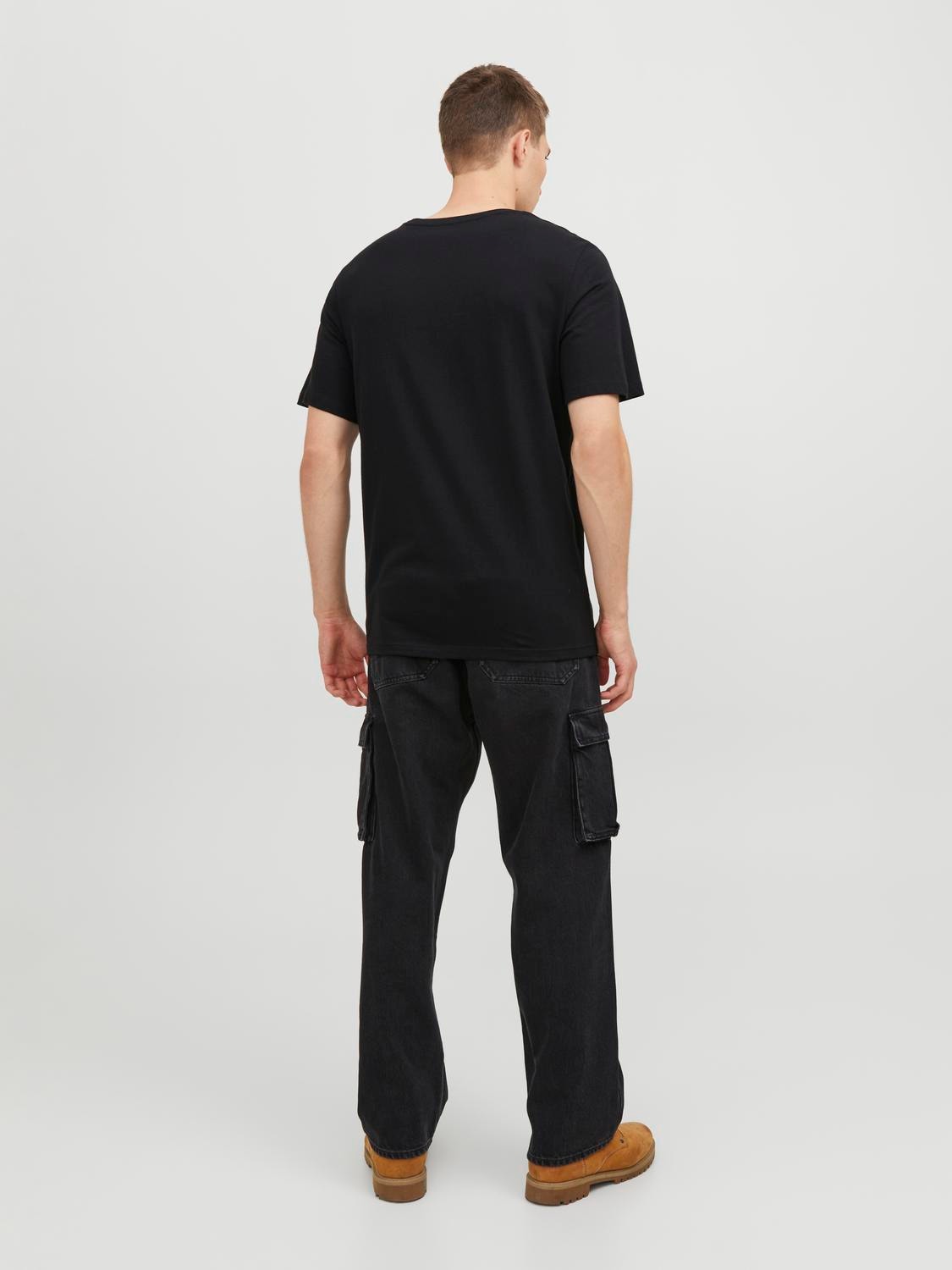 Jack & Jones Nyomott mintás Környak Trikó -Black - 12249331