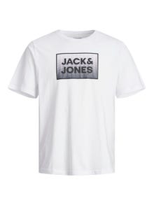 Jack & Jones Logo Kruhový výstřih Tričko -White - 12249331