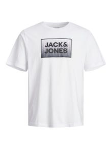 Jack & Jones Logo Pyöreä pääntie T-paita -White - 12249331