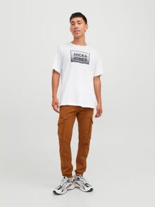 Jack & Jones Logo Kruhový výstřih Tričko -White - 12249331