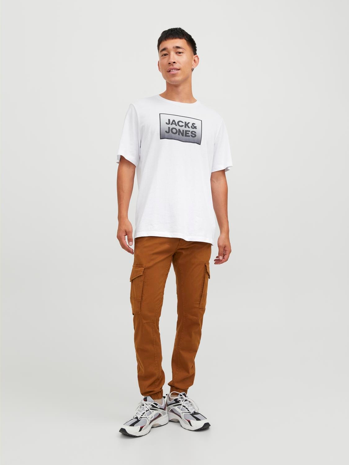 Jack & Jones Logo Kruhový výstřih Tričko -White - 12249331