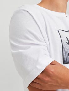 Jack & Jones Logo Kruhový výstřih Tričko -White - 12249331