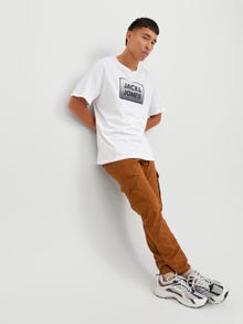 Jack & Jones Logo Kruhový výstřih Tričko -White - 12249331