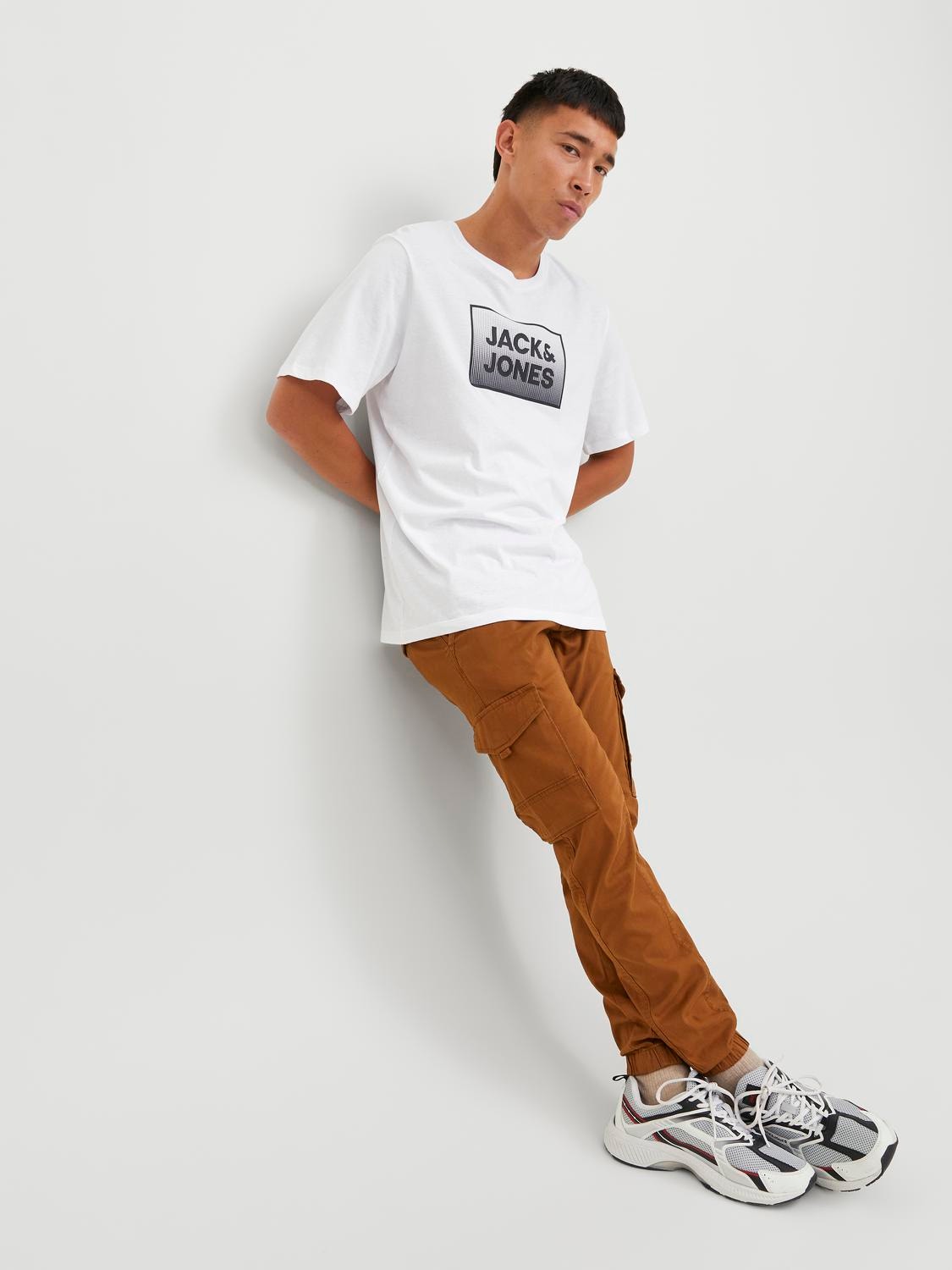 Jack & Jones Nyomott mintás Környak Trikó -White - 12249331