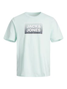 Jack & Jones Logo Kruhový výstřih Tričko -Soothing Sea - 12249331