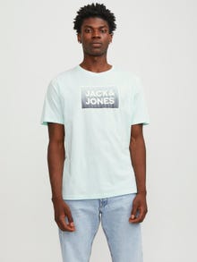 Jack & Jones Logo Crew neck T-shirt -Soothing Sea - 12249331